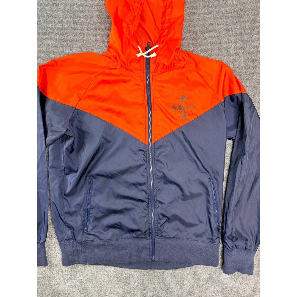 Vintag Nike Mens Windrunner Jacket M Full Zip Hooded Orange Navy Blue 485029-451